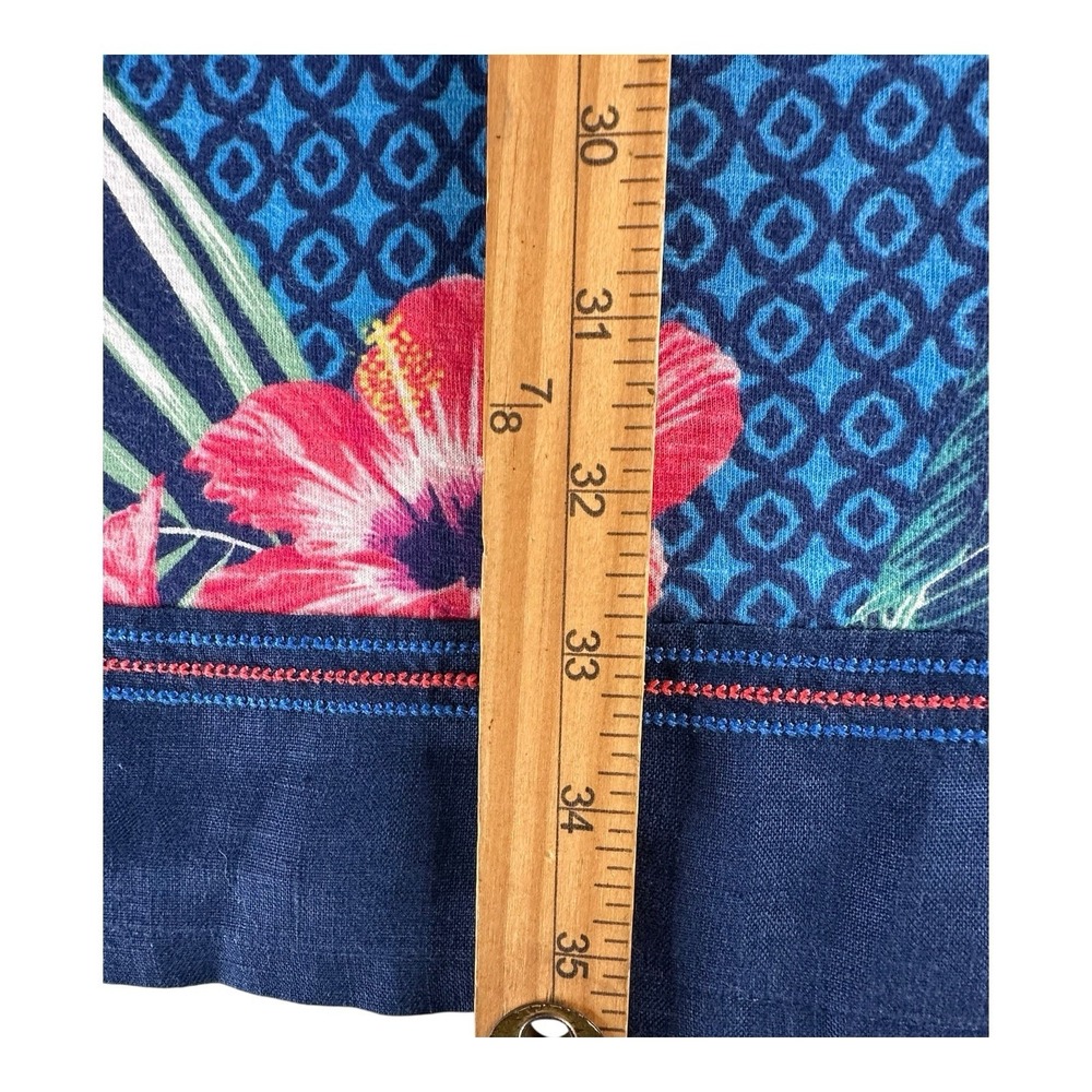 TOMMY BAHAMA Medium Tuscan Trellis Shift Casual Tank Dress Hibiscus Blue Pink - Picture 6 of 13